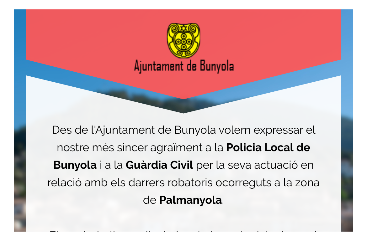 AVIS IMPORTANT BUNYOLA