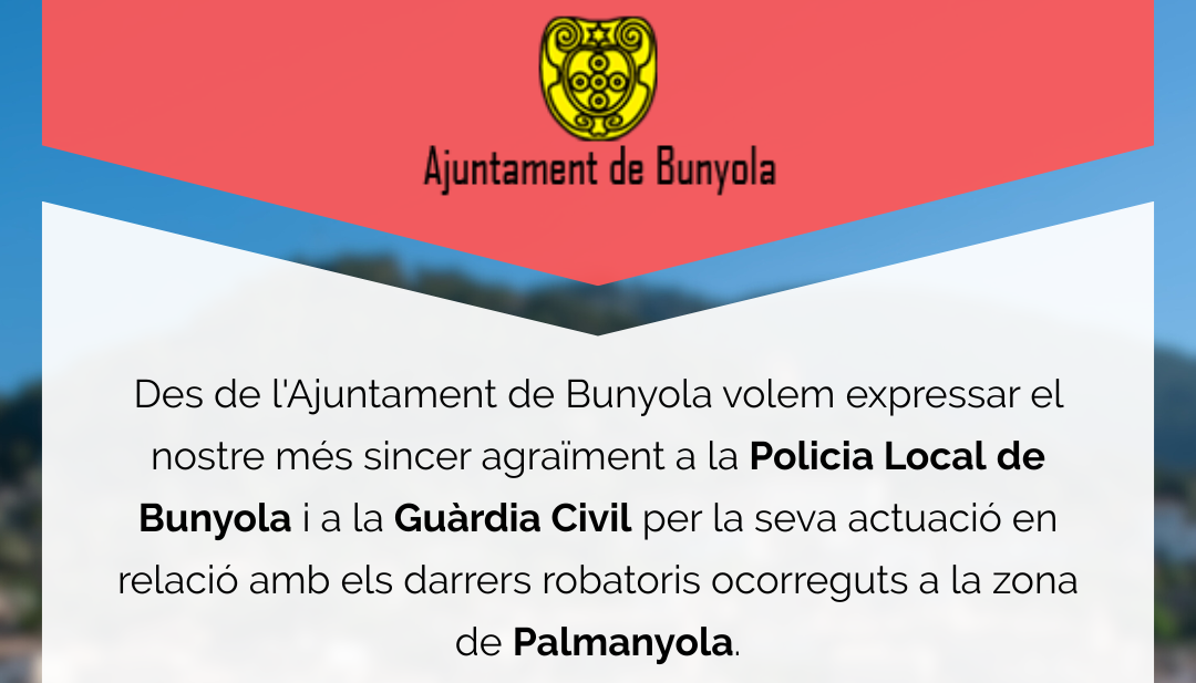 AVIS IMPORTANT BUNYOLA