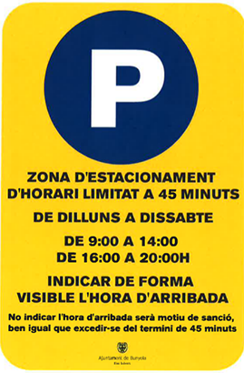 Aparcaments de 45 minuts al carrer Pare Bartomeu Caputxí
