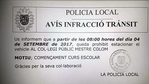 Prohibició d'aparcament