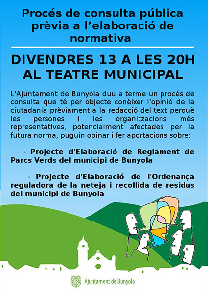 Consulta pública prèvia a l'elaboració de normativa