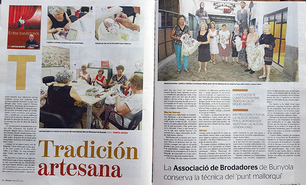 L'associació de randeres i brodadores de Bunyola a la revista Brisas