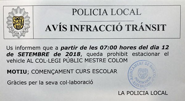 Finalitza el període d'aparcament al pati de l'Escola