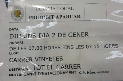 Canvi d'estacionament a partir de dia 2 de gener