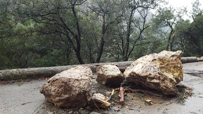 Les pluges fan mal al Coll de Sóller