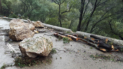Les pluges fan mal al Coll de Sóller