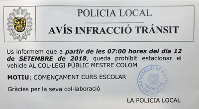 Finalitza el període d'aparcament al pati de l'Escola