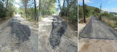 Asfaltat un tram de camí que uneix el Poliesportiu amb el camí de Caubet