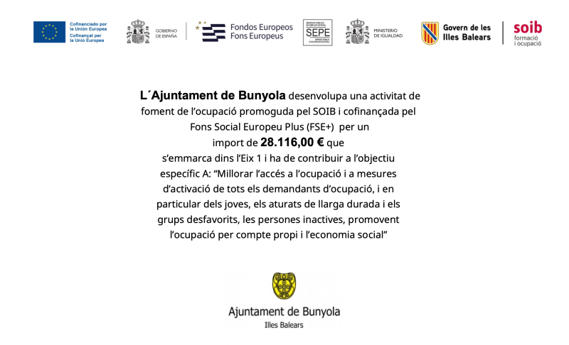 BUNYOLA IMPULSA L’OCUPACIÓ