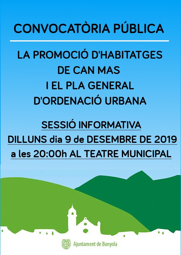 Sessió informativa: Els habitatges de Can Mas i el Pla General d'Ordenació Urbana