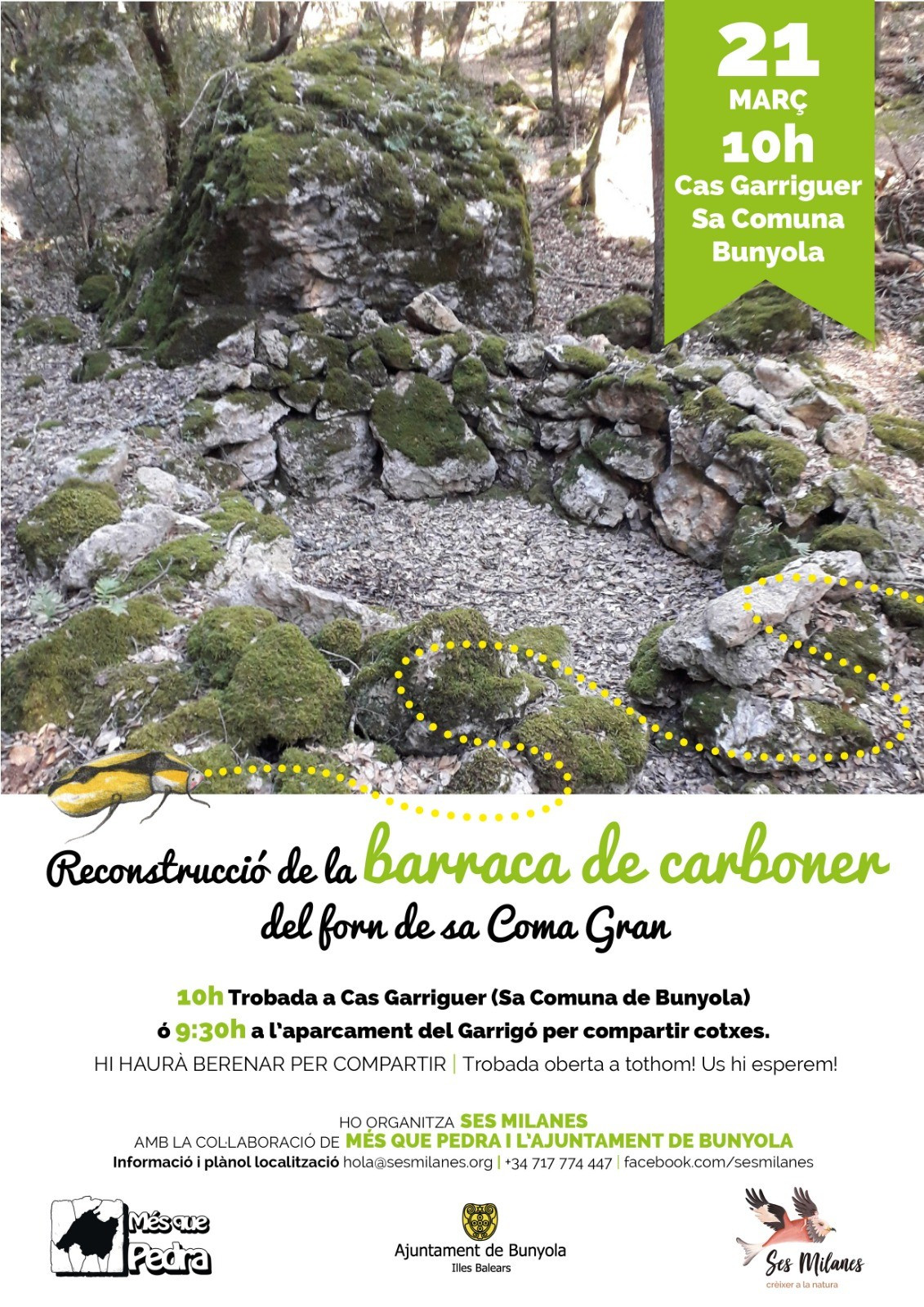 Reconstrucció de la barraca de carboner del forn de la Coma Gran