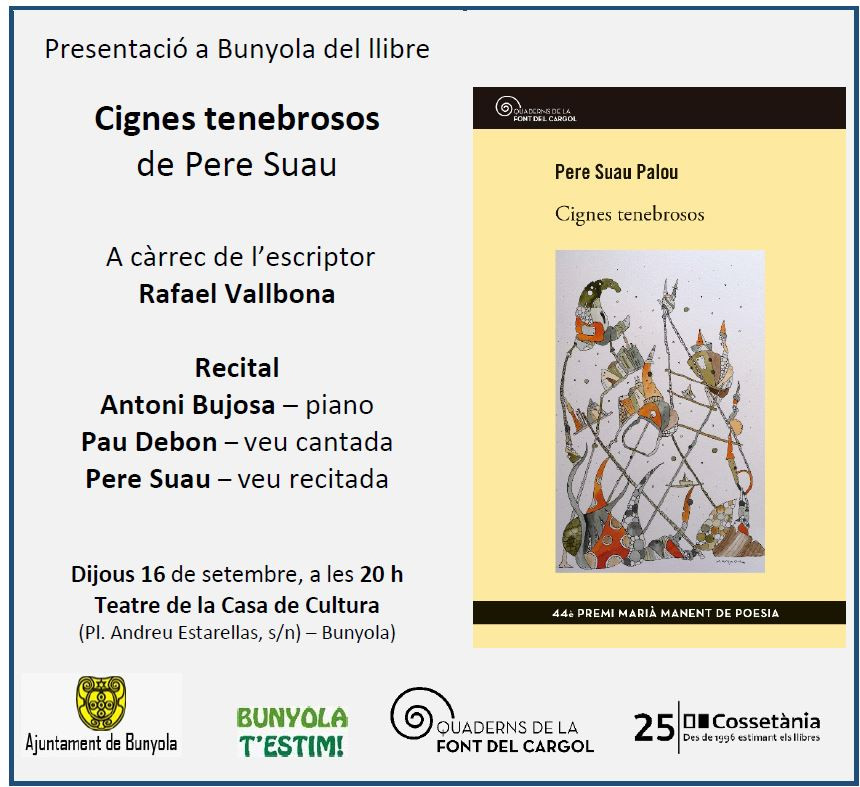 PRESENTACIÓ DEL LLIBRE DE PERE SUAU CIGNES TENEBROSOS